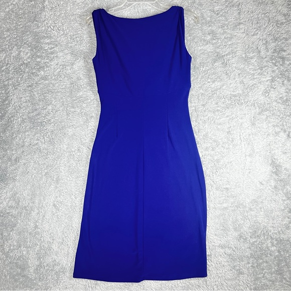 Ralph Lauren Blue Cowl Neck Sheath Midi Dress - Picture 3 of 8